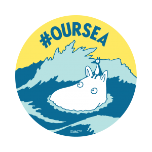 Official #OURSEA logo, Moomin swimming